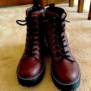 Maroon combat boots